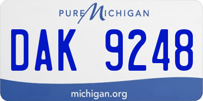 MI license plate DAK9248
