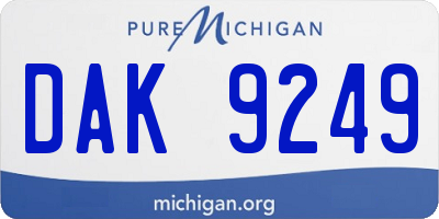 MI license plate DAK9249