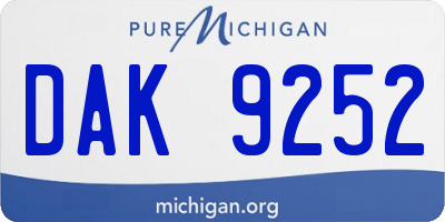 MI license plate DAK9252