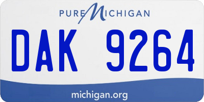 MI license plate DAK9264