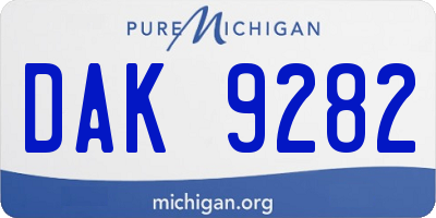 MI license plate DAK9282