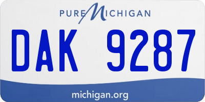 MI license plate DAK9287