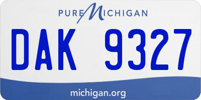MI license plate DAK9327