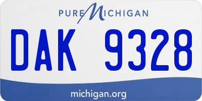 MI license plate DAK9328