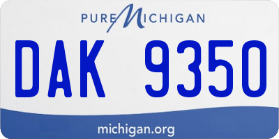 MI license plate DAK9350