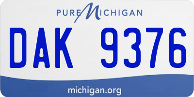 MI license plate DAK9376