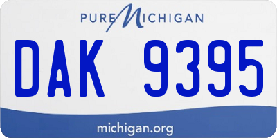 MI license plate DAK9395