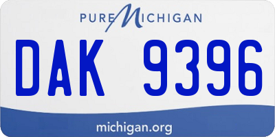 MI license plate DAK9396