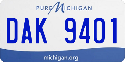 MI license plate DAK9401