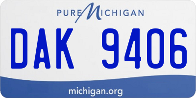 MI license plate DAK9406