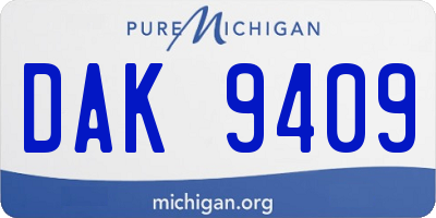 MI license plate DAK9409