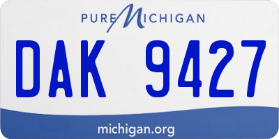 MI license plate DAK9427