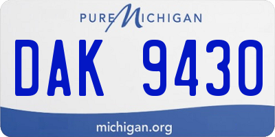 MI license plate DAK9430