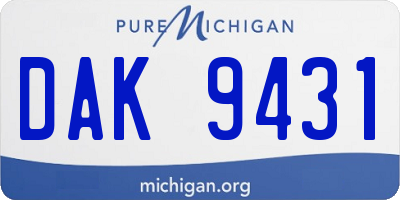 MI license plate DAK9431