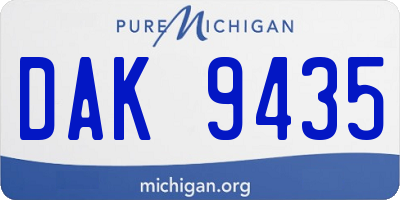 MI license plate DAK9435