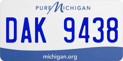 MI license plate DAK9438