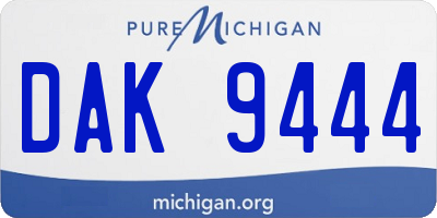 MI license plate DAK9444