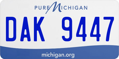 MI license plate DAK9447