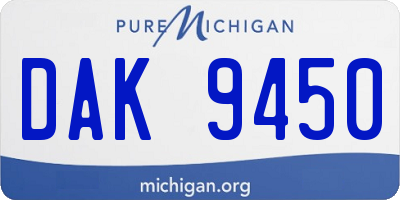 MI license plate DAK9450