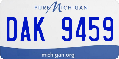 MI license plate DAK9459