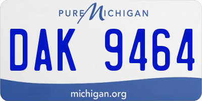 MI license plate DAK9464