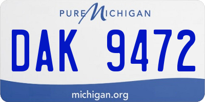 MI license plate DAK9472