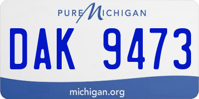 MI license plate DAK9473
