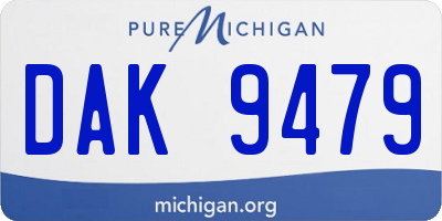 MI license plate DAK9479