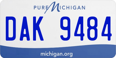 MI license plate DAK9484