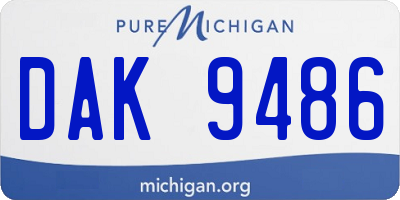 MI license plate DAK9486