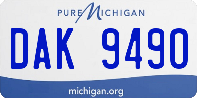 MI license plate DAK9490