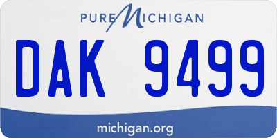 MI license plate DAK9499