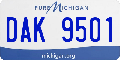 MI license plate DAK9501