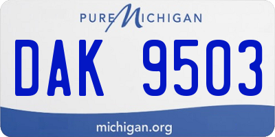 MI license plate DAK9503