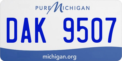 MI license plate DAK9507