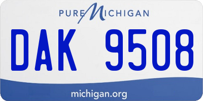 MI license plate DAK9508