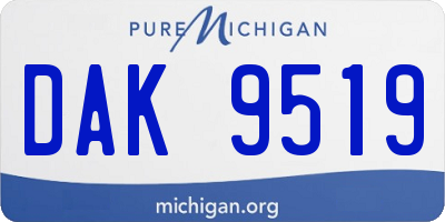 MI license plate DAK9519