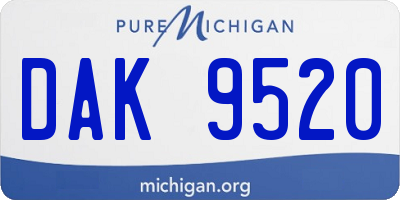 MI license plate DAK9520