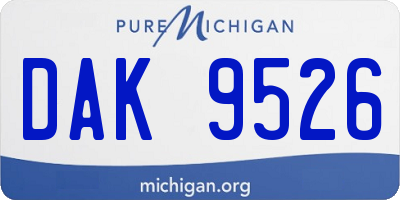 MI license plate DAK9526