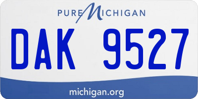 MI license plate DAK9527