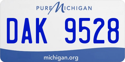 MI license plate DAK9528