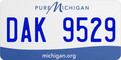 MI license plate DAK9529