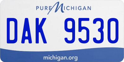 MI license plate DAK9530