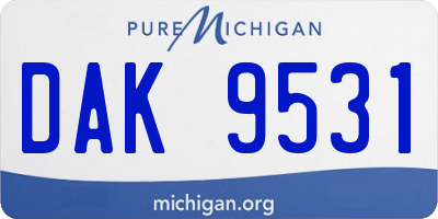 MI license plate DAK9531