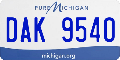 MI license plate DAK9540