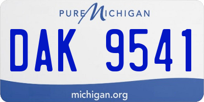 MI license plate DAK9541