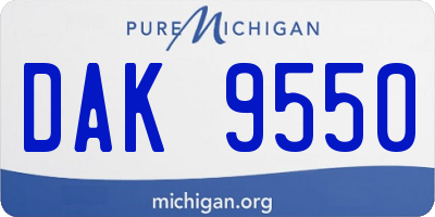 MI license plate DAK9550