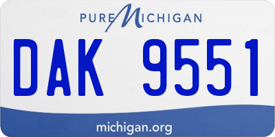 MI license plate DAK9551