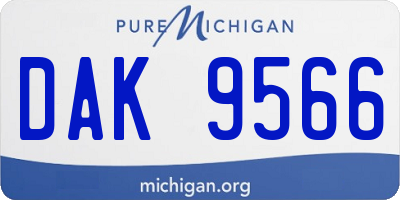 MI license plate DAK9566