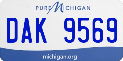 MI license plate DAK9569